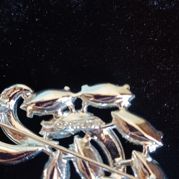 Vtg SIGNED Sarah Coventry Vienna Nights Black Navette Rhinestone Spray Brooch - Picture 3 of 5
